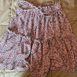 Blue floral skirt